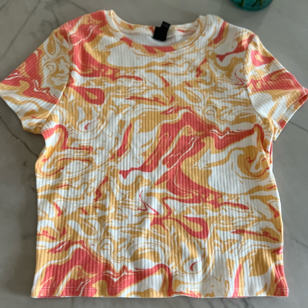 Wild Fable tie dye swirl crop top sz L